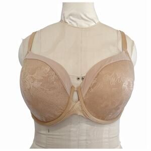 SOMA Lightest Lift Modern Coverage Natural Colored Bra with Floral Lace Overlay
